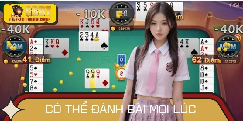 Bên cạnh sự tiện lợi, hội viên còn có thể đánh bài đổi thưởng bất cứ lúc nào
